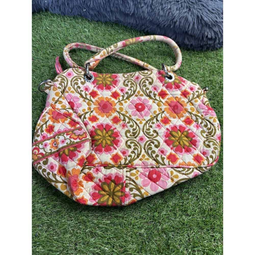 Vera Bradley Orange Pink Retired‎ Folkloric Hobo Handbag No Crossbody Strap